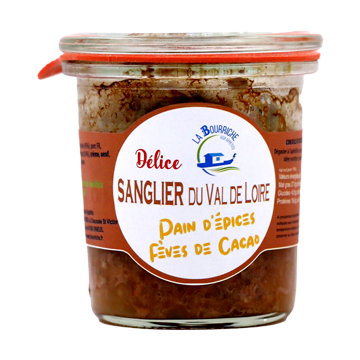 Délice sanglier du Val de Loire, pain d'épices, fèves de cacao 100g